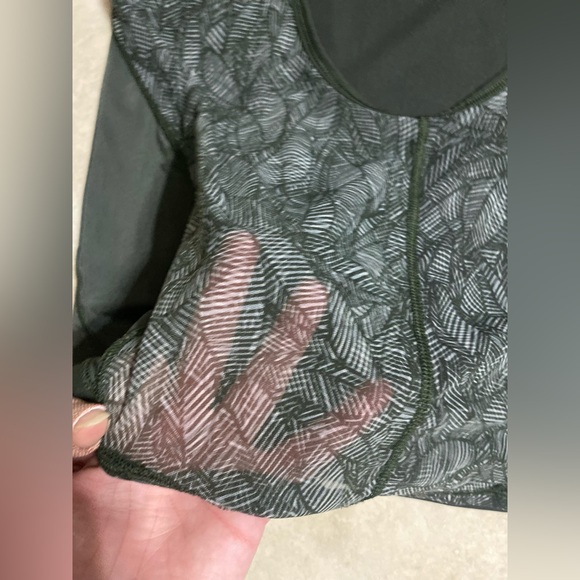 lululemon | medium lightweight olive green sheer open back tank - Picture 3 of 4